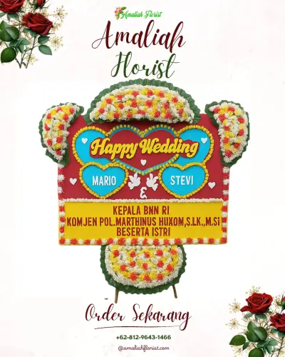 Karangan Papan Bunga Pernikahan di Bumi Samami Bandung
